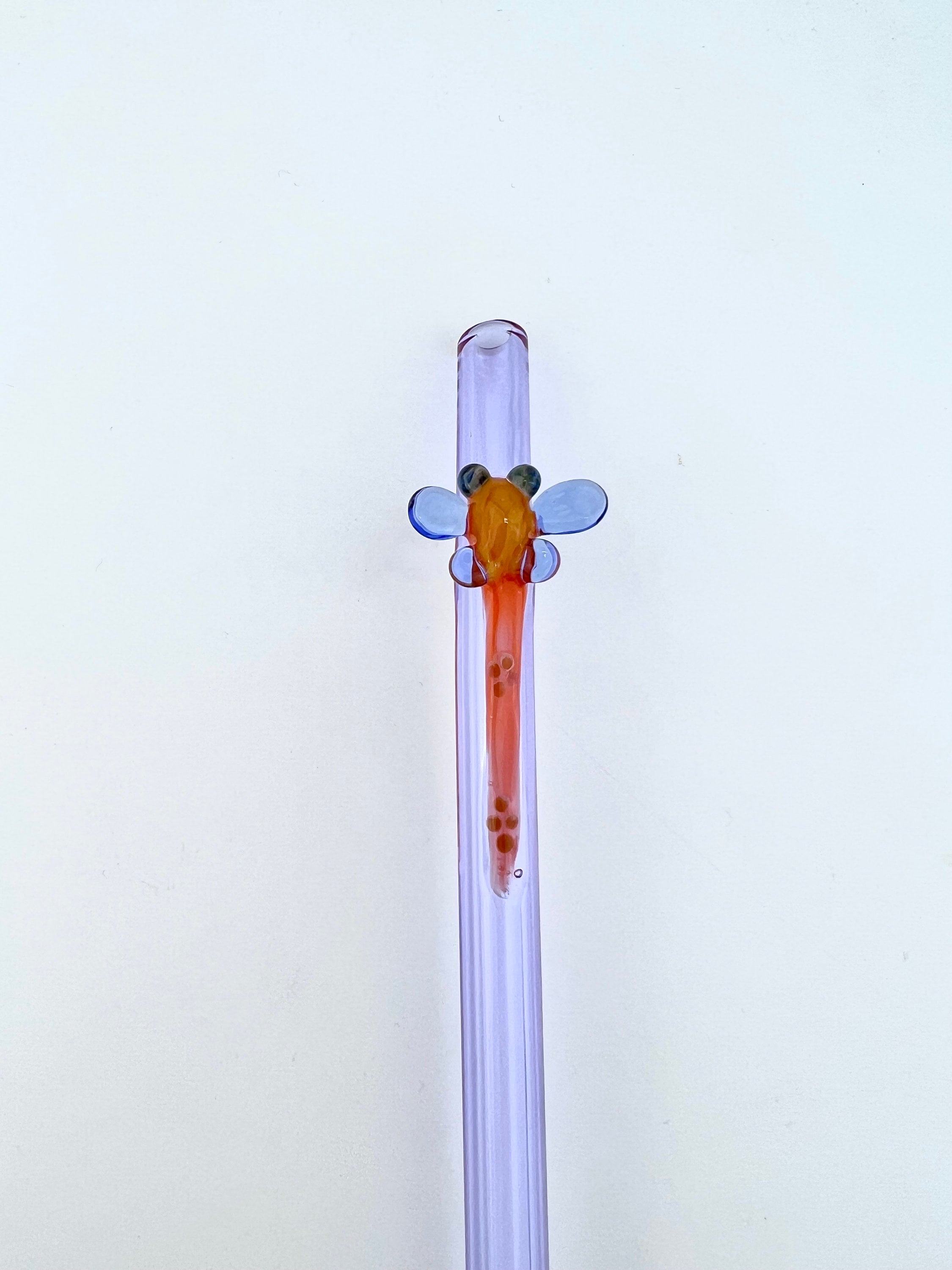 Dragonfly On Purple GLASS STRAW - Reusable Straws