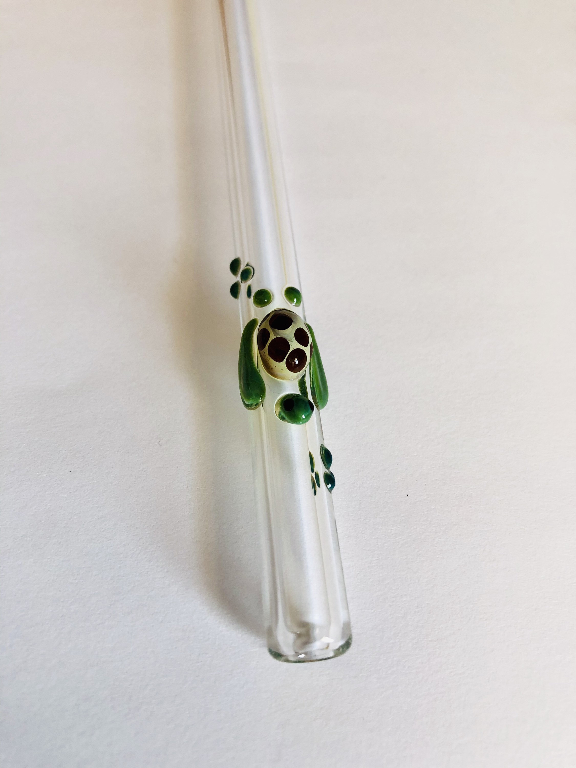 TURTLE with Dots GLASS STRAWS Reusable Straws Glass Straw Eco