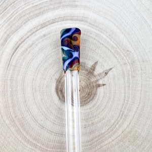 Rainbow Swirl GLASS STRAW - Custom Straws | Glass Straws | Rainbow Straws | Tie Dye Straws | Reusable Straws | Smoothie Straws | Thin Straws