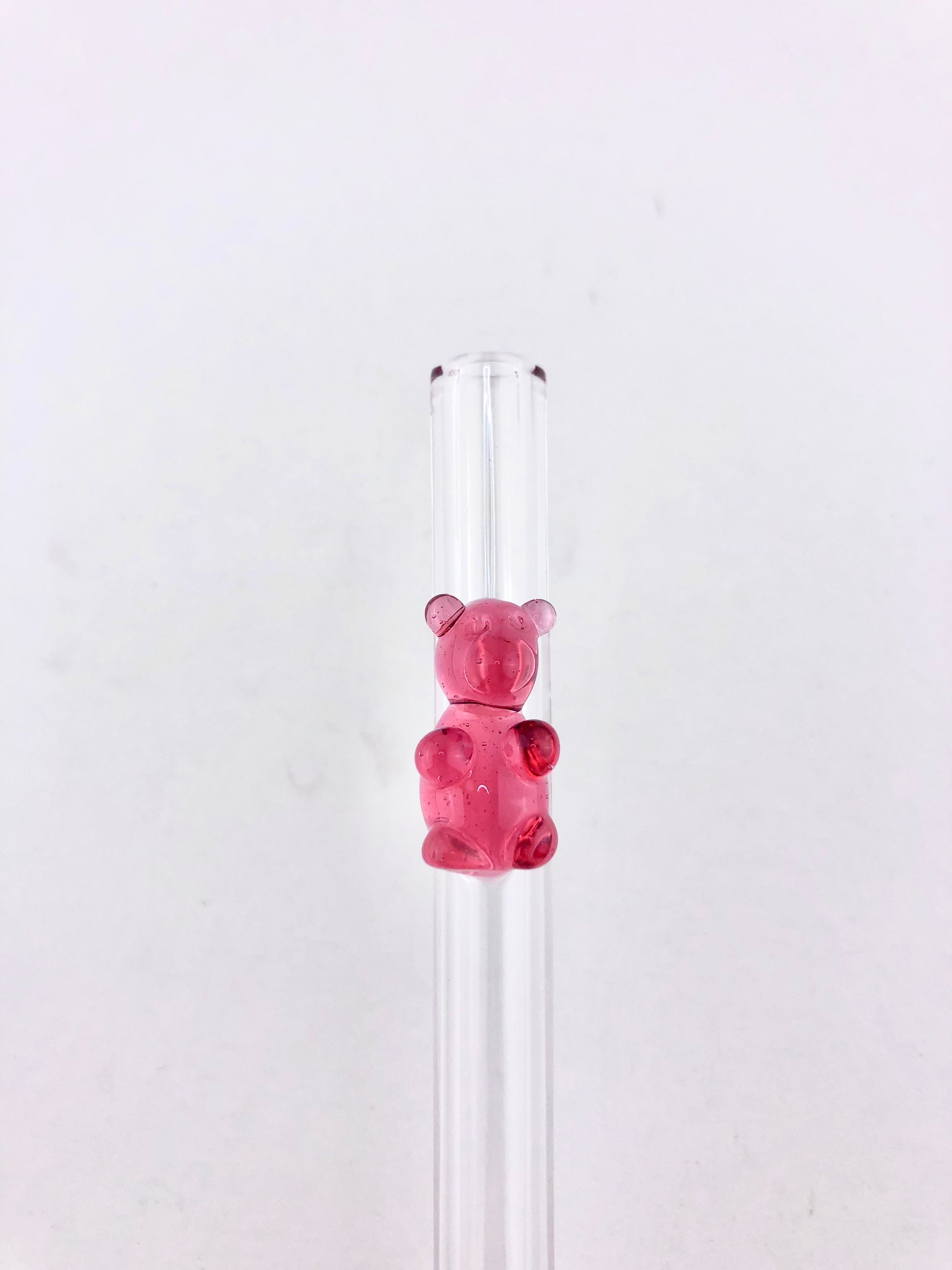 Gummy Bear GLASS STRAW Boba Straws Smoothie Straws Thin Straws Reusable  Straws Glass Straws Gummy Bear Straws Cocktail Straws 