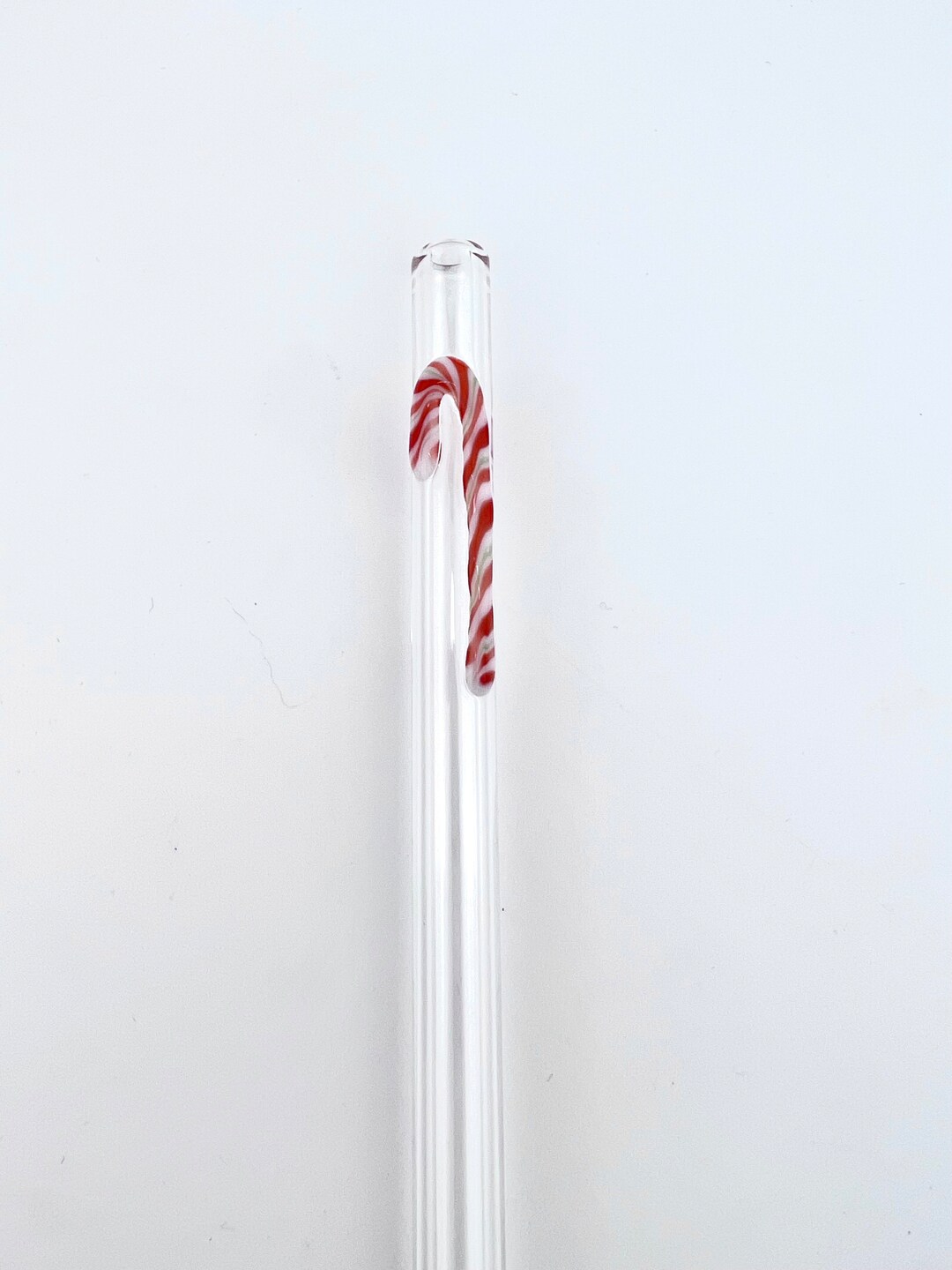 Candy Cane GLASS STRAW Christmas Straws Reusable Straws Etsy