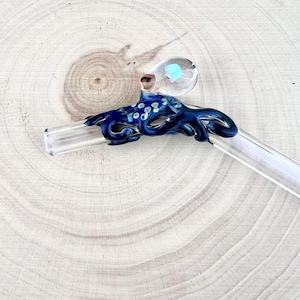 1 Opal Octopus GLASSTROHHALME - Boba Straws | Wiederverwendbare Strohhalme | Smoothie Strohhalme | Dünne Strohhalme | Glasstrohhalme | Oktopus Strohhalme | Opal Strohhalme