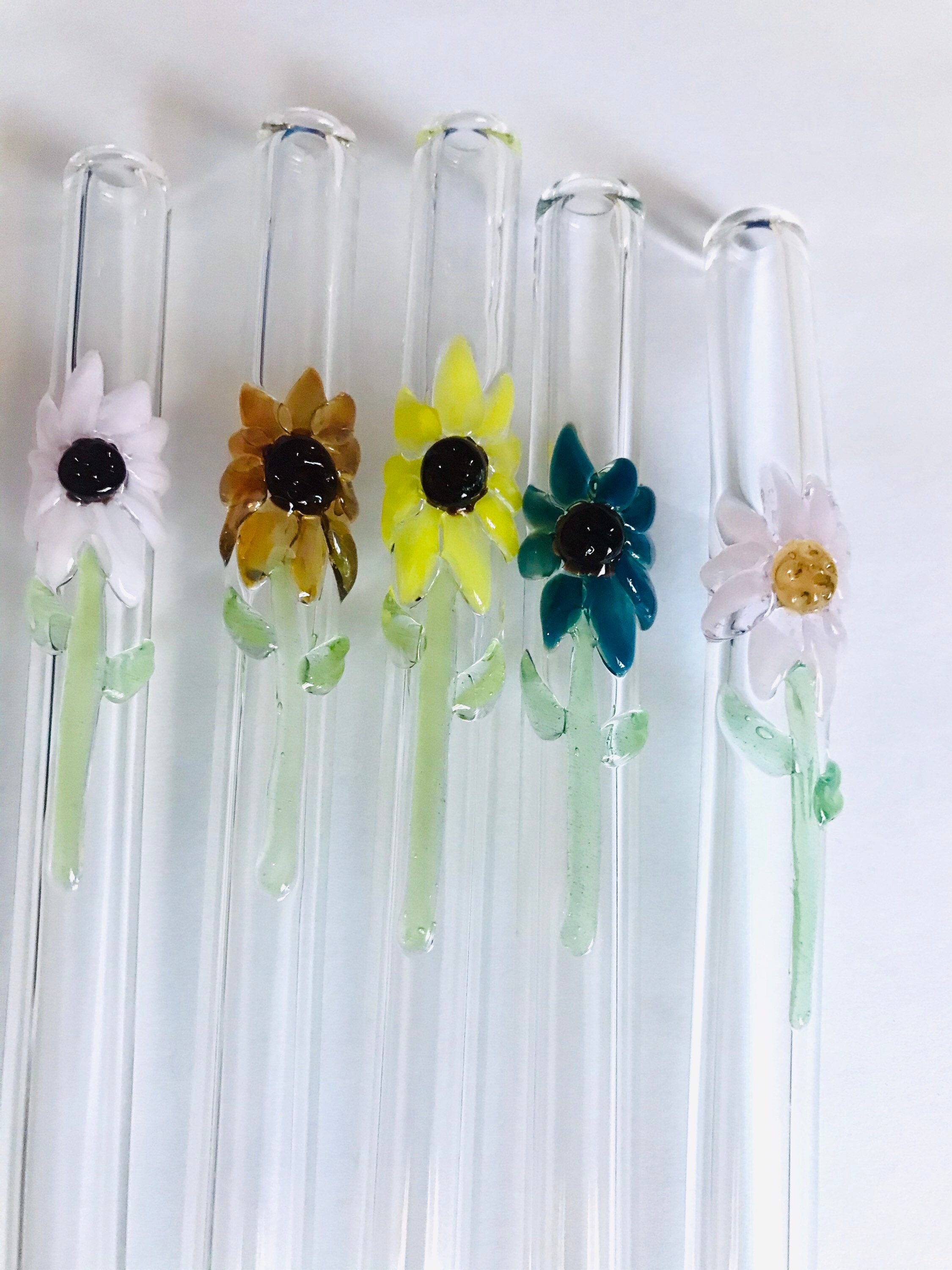 Flower GLASS STRAW - Boba Straws, Smoothie Straws