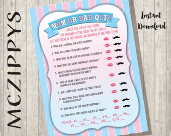 Mom Dad Trivia Game Etsy