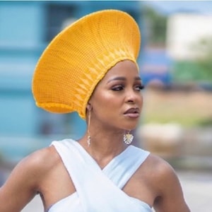Zulu African hat-Yellow