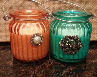 Lavender and peppermint lantern candles