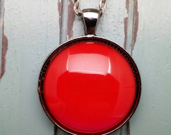 Metallic red glass pendant