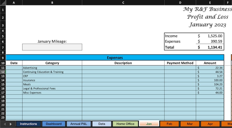 2024 Rodan + Fields Tracker, Exclusive Monthly Cash Flow