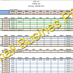 Small Business Income/Expense Tracker, Monthly Budget and Cash Flow Spreadsheet, User-Friendly Profit & Loss System, Excel Template