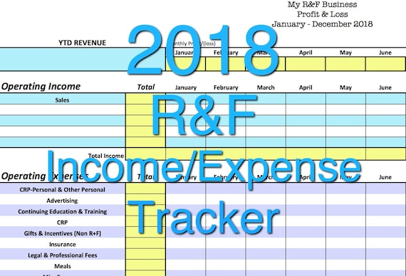 2018 rodan fields income expense tracker exclusive monthly etsy