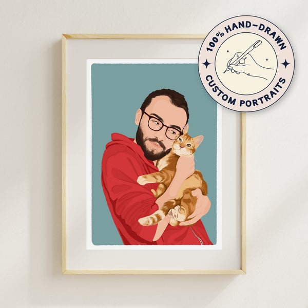 Portrait d'animal | Portrait de chien | Portrait de chat | affiche des animaux  | Cadeau de mariage chat | Cadeau de mariage de chien