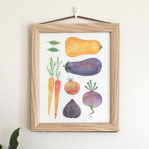 Vegetables Art Print / Botanical Print / Vegetables / Botanical Illustration / Home Decor / Eat The Rainbow / Dorm Decor / Dorm Wall Art image 2