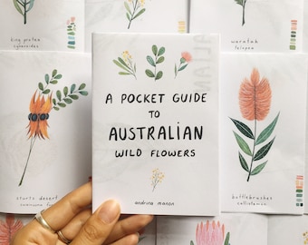 Pocket Guide / Australian Wild Flowers / Botanical Zine / A3 Poster Zine / Botanical Illustration / Home Decor / Dorm decor / Plant Wall Art