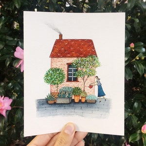 The Garden / Botanical Illustration / Garden Print / Gardener / Home Decor / Dorm Wall Art/Botanical Print/Nursery Decor/House Plant Art