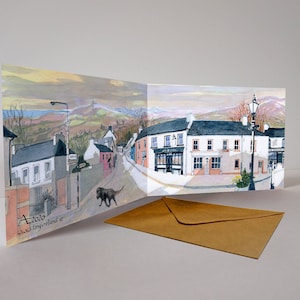 Extrémité ouest de Schull, West Cork avec carte d'art panoramique Tigín