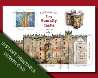 Build your own tiny, tiny Bunratty Castle - print it and built it! A greeting card to print, cut out and assemble.