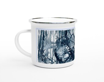 Indigo Forest Artwork Enamel Mug