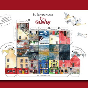 Costruisci la tua piccola, minuscola Galway: stampala e costruiscila! Un biglietto di auguri da stampare, ritagliare e assemblare.