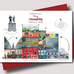 Costruisci il tuo piccolissimo Clonakilty: invialo e costruiscilo! Un biglietto di auguri da ritagliare e assemblare.