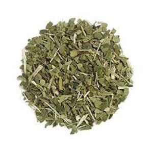 May include: A pile of loose leaf green yerba mate tea.
