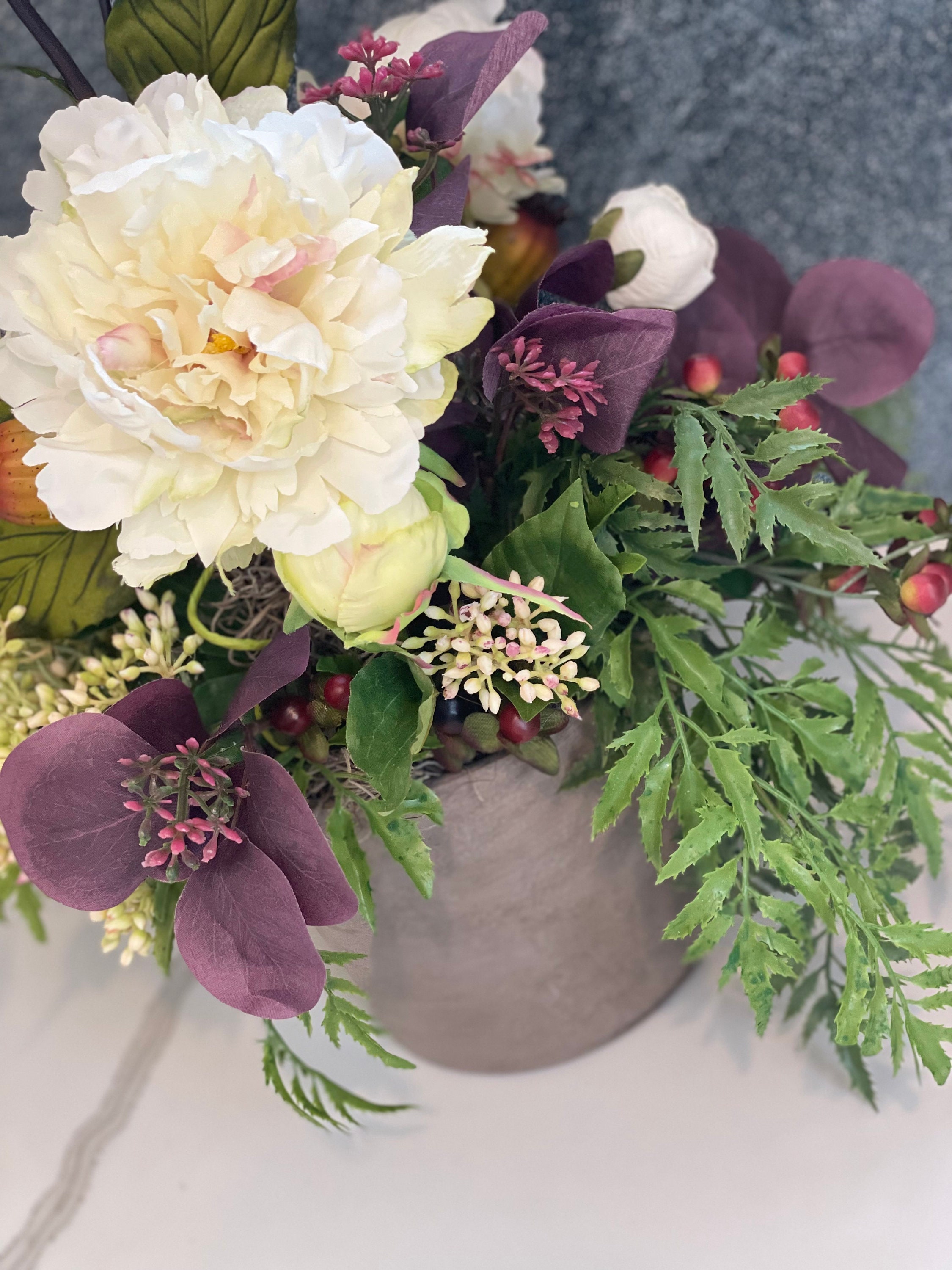 Premium Silk Flowers Burgundy and White Artificial Rose Etsy