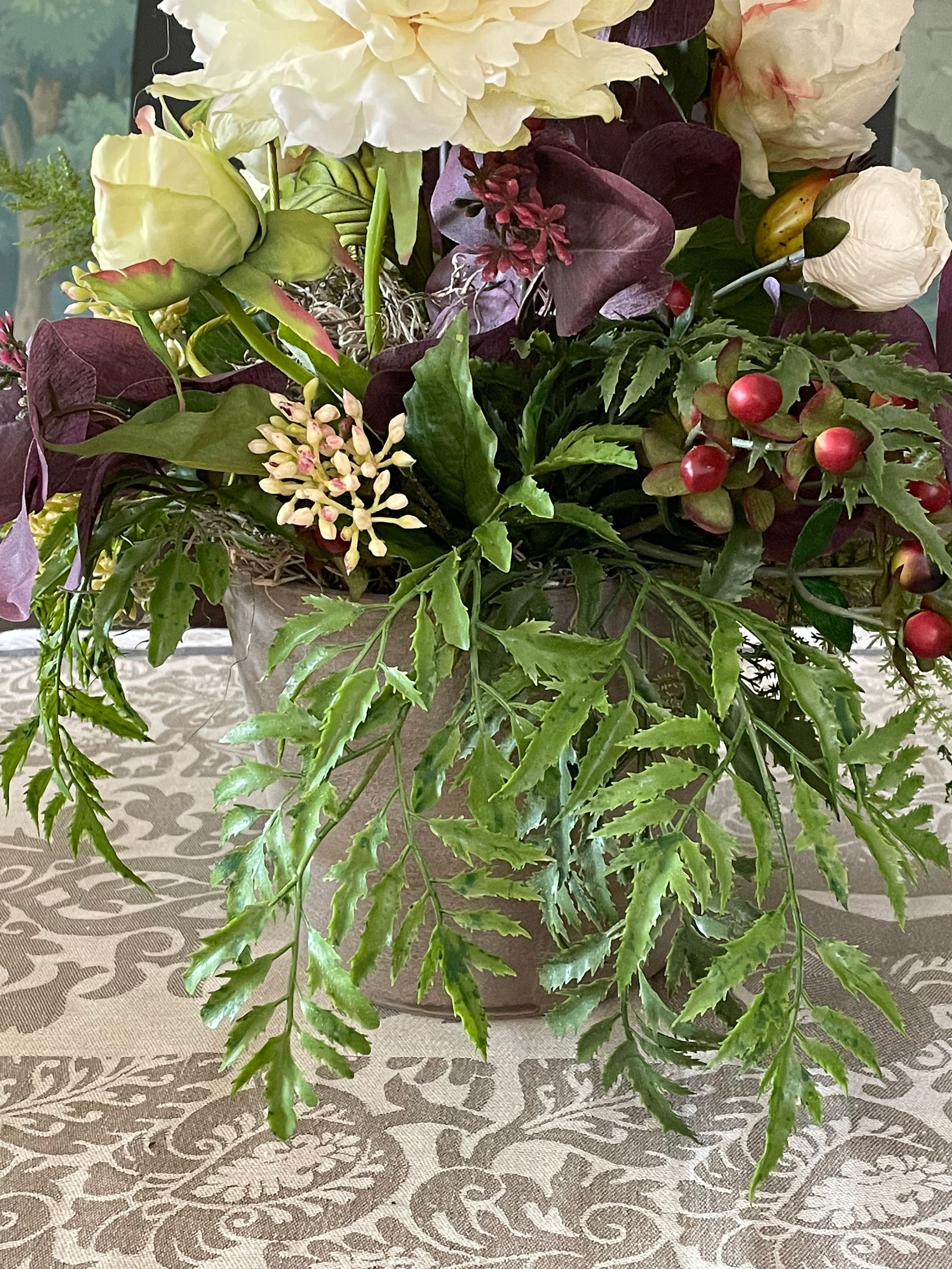 Premium Silk Flowers Burgundy and White Artificial Rose Etsy