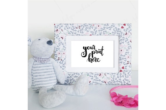 Styled Frame Mockup Floral Frame Landscape Photograph Based Mockup