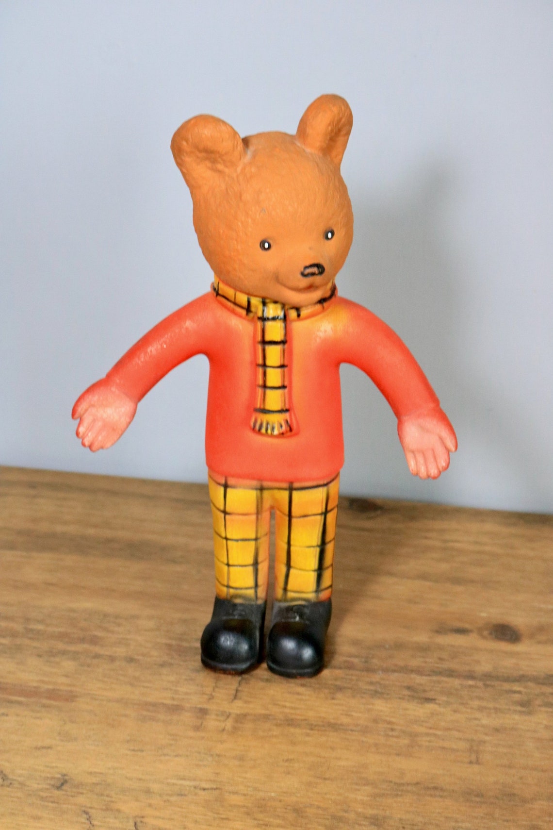 Vinyl Squeaky vintage Rupert Bear figure doll 11 1970s Etsy