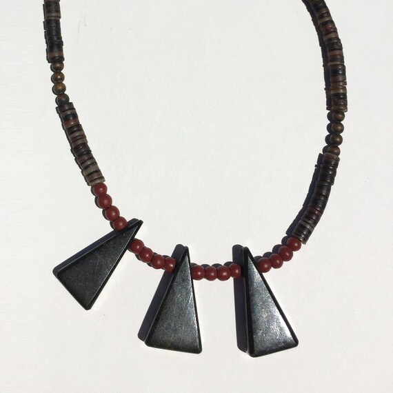 Red Triangle Tab Love Triangle Tab •• Vintage Santo Domingo Hand Cut T… - Gem