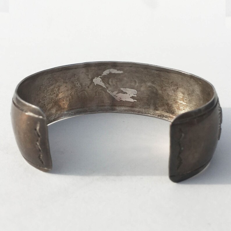 Fertility Cuff \u2022 7 \u2022 Vtg Navajo Sterling Kokopelli Bracelet \u2022 Signed Robert Becenti Jr.