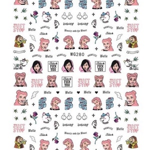 Thug Bell in 4/20 decals self adhesive 1 sheet of stickers for nail art
