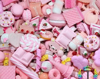 Kawaii pink assortment random charms 10 pcs 3D nail art