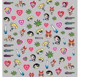 Calcomanías autoadhesivas de muñecas que viven en 4/20. 1 hoja de pegatinas para artículos de decoración de uñas de moda.