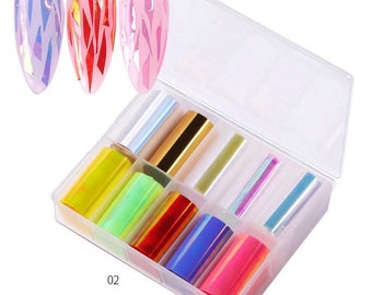Pastel Aurora, efecto espejo, láminas de color sirena suministros de arte de transferencia de uñas
