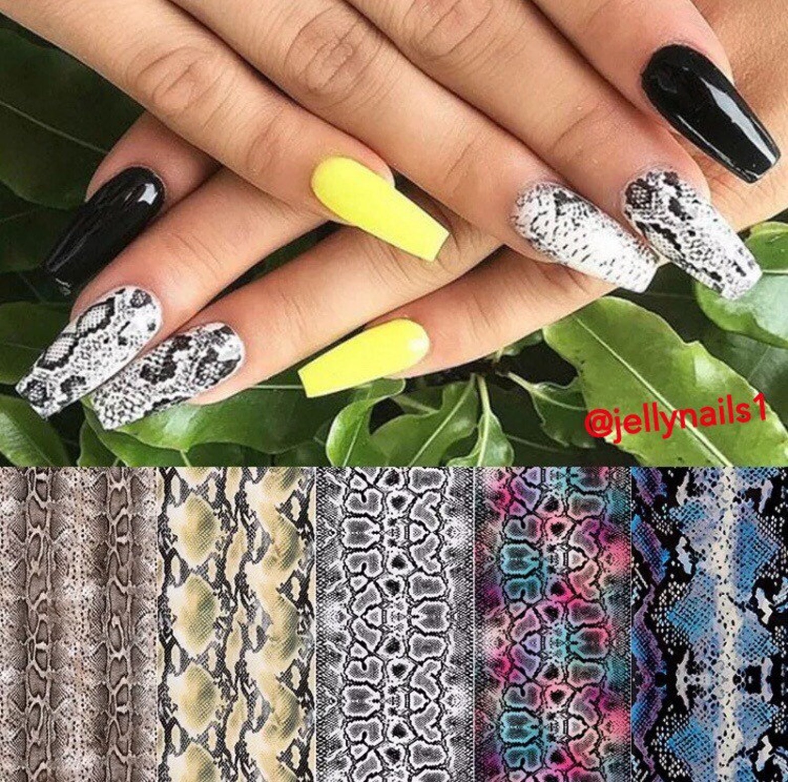 Serpentine Prints Designs Patterns Nail Transfer Foils Decals Etsy