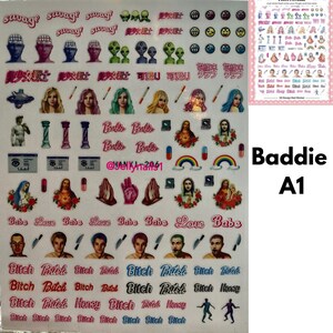 Barb design nail decals self adhesive 1 sheet of stickers for trending fashion nail art supplies baddie
