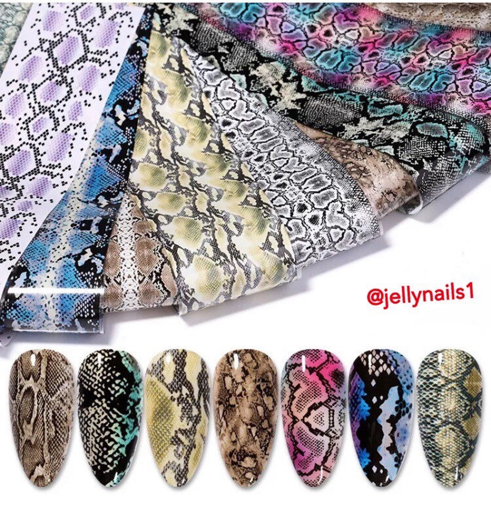 Serpentine Prints Designs Patterns Nail Transfer Foils Decals Etsy