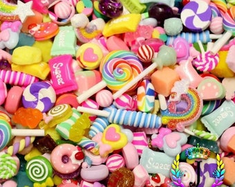 Kawaii candy assortment random charms 10 pcs 3D nail art