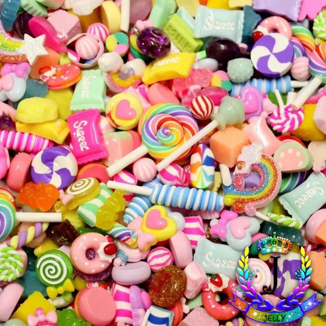 Kawaii candy assortment random charms 10 pcs 3D nail art