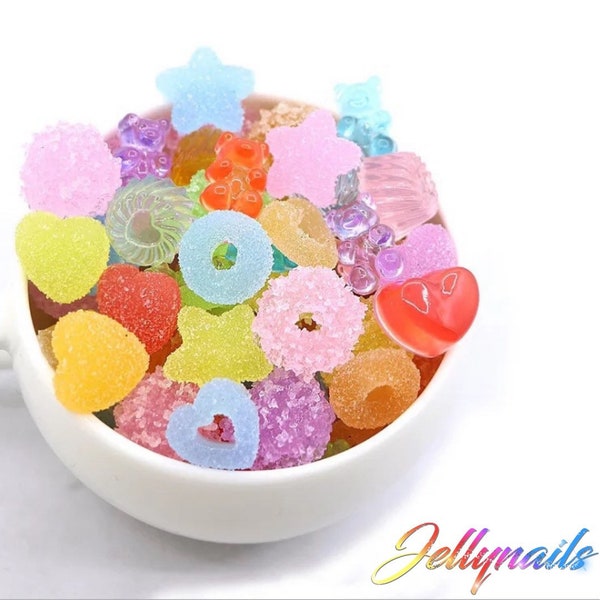 Kawaii jelly assortment random charms 10 pcs 3D nail art
