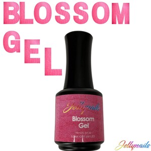 May include: A black bottle of Blossom Gel nail polish with a pink label and the text "Blossom Gel". The bottle contains 0.5 fl oz of soak-off UV/LED gel. The brand name "Jellynails" is also visible.