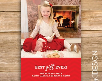La mejor tarjeta de Navidad de regalo siempre, tarjeta de Navidad con foto, Foto tarjeta, tarjeta de felicitación del día de fiesta, nuevas vacaciones de bebé, bebé, imprimible, instant download