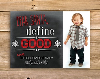 Definir buen tarjeta de Navidad, divertida tarjeta de Navidad, tarjeta de Navidad de foto personalizada, Foto tarjeta, descarga instantánea, para imprimir