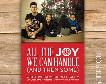 Toda la tarjeta de Navidad Joy, tarjeta de Navidad divertida, tarjeta de Navidad de la foto personalizada, tarjeta de vacaciones de la foto, imprimible, descarga instantánea