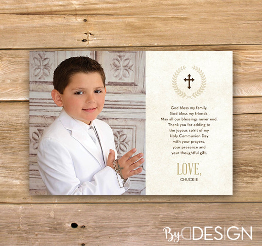 Communion Thank You Card, First Holy Communion Thank You, Religious