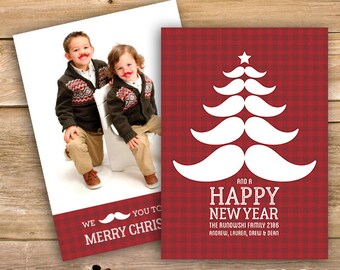 Tarjeta de Navidad bigote, tarjeta de Navidad divertida, tarjeta de vacaciones de la foto personalizada, tarjeta de Navidad de la foto, bigote, imprimible, descarga instantánea