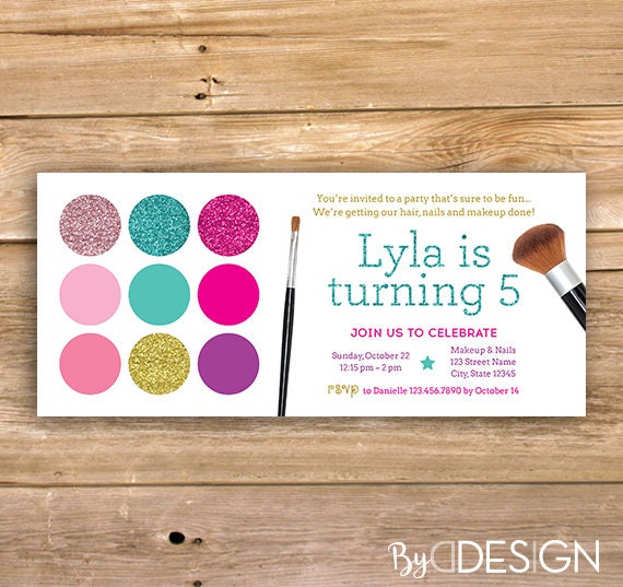 Invitation Danniversaire Maquillage Invitation Anniversaire Etsy France