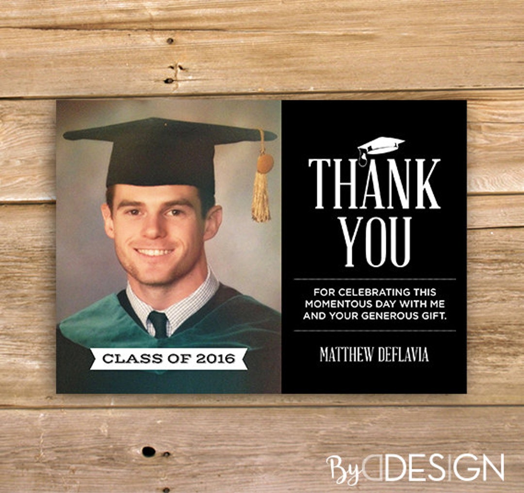 Graduation Thank You Card College High School Grade School Etsy