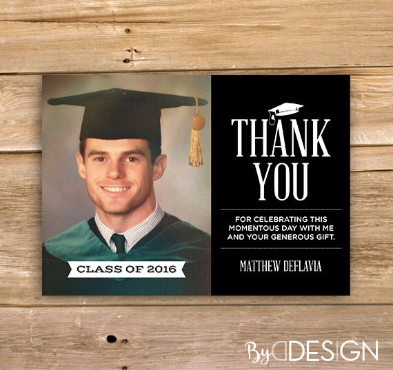 graduation thank you card college high school grade school printable instant download thank you card for graduation