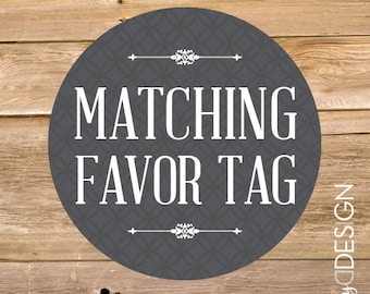 Toevoegen op overeenkomende gunst tags, bijpassende dank u tag, sticker, van een ByDDesign orde, afdrukbare, instant download